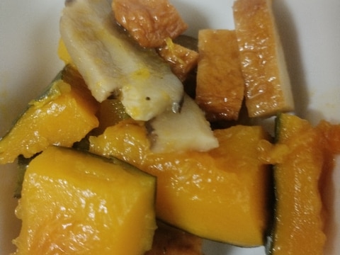 かぼちゃとさつま揚げとしいたけの煮物